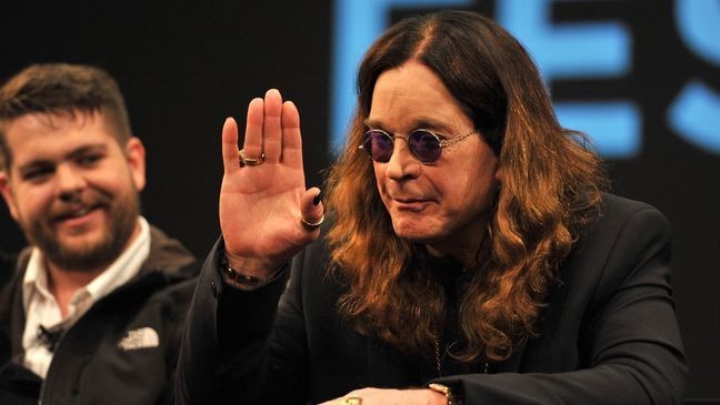 NEW YORK, NY - APRIL 25: Musician Ozzy Ozbourne speaks as producer Jack Osbourne looks on at the "God Bless Ozzy Osbourne" Press Conference during the 2011 Tribeca Film Festival at the SVA Theater on April 25, 2011 in New York City. (Photo by Slaven Vlasic/Getty Images)